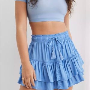 Aerie sweet ‘N’ silky mini skirt- size s blue